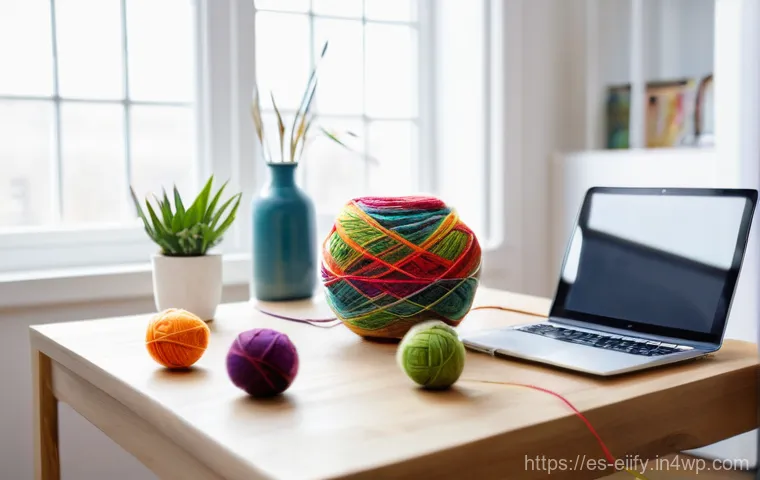 복잡한 주제를 효과적으로 정리하는 블로그 글쓰기 - **Prompt:** A modern home office with a person, appearing as a content creator or blogger, sitting a...