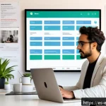 Home 19 복잡한 주제에 대한 자주 묻는 질문 FAQ 작성하기 - A modern digital workspace scene showing a Spanish-speaking content creator analyzing real user sear...