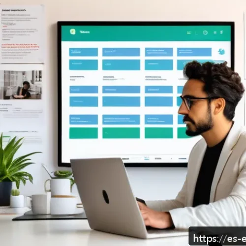 Home 31 복잡한 주제에 대한 자주 묻는 질문 FAQ 작성하기 - A modern digital workspace scene showing a Spanish-speaking content creator analyzing real user sear...