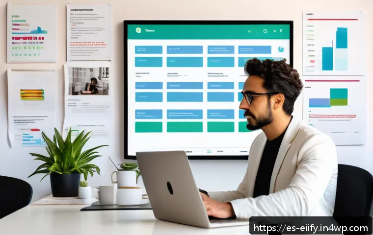 복잡한 주제에 대한 자주 묻는 질문 FAQ 작성하기 - A modern digital workspace scene showing a Spanish-speaking content creator analyzing real user sear...