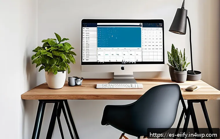 복잡한 주제 학습을 위한 시간 관리 전략 - A modern, cozy home office setup bathed in natural morning light, featuring a neatly organized desk ...