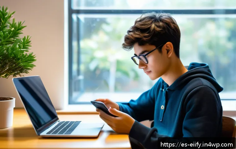 효과적인 복잡한 주제 학습을 위한 도구 추천 - A cozy modern study room with a young adult student using a smartphone app like Forest, focused on p...